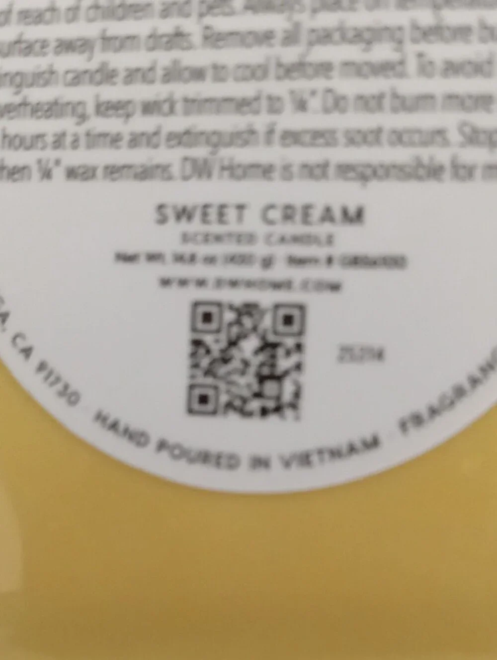 DW Home Ceramic Butter Candle